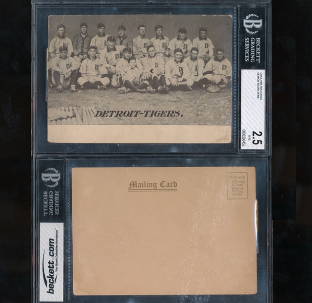 1907 ca. Detroit Tigers - Large Postcard- Cobb, mascot etc...   BVG 2.5