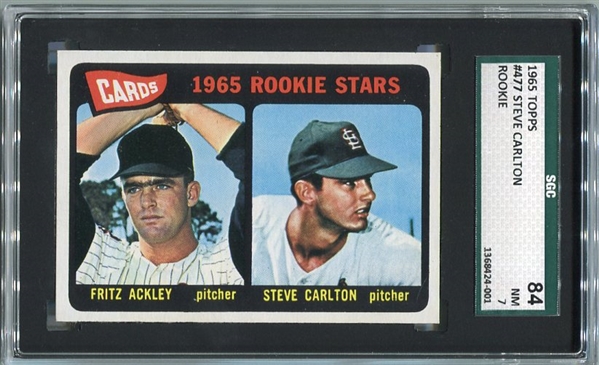 1965 Topps #477 Steve Carlton Rookie Card SGC 84 Must See!
