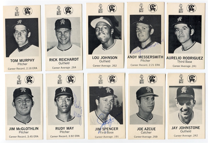1969 Jack In The Box California Angels 10 Different With 3 Autographed