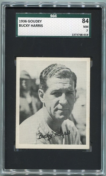 R322 1936 Goudey Bucky Harris SGC 84 
