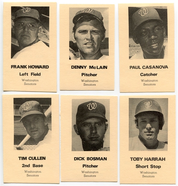 1971 Washington Senators Traffic Safety Complete Set of 10