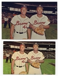 Circa 1960 Hank And Tommy Aaron Postcard Plus Color Photo