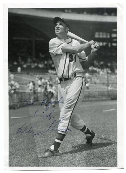 Bobby Thomson Signed 5" x 7" Black & White Photo
