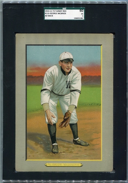 T3 #110 George McBride Turkey Red Ad Back SGC 60