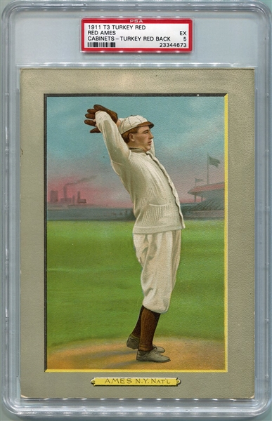T3 #77 Red Ames Turkey Red Back PSA 5