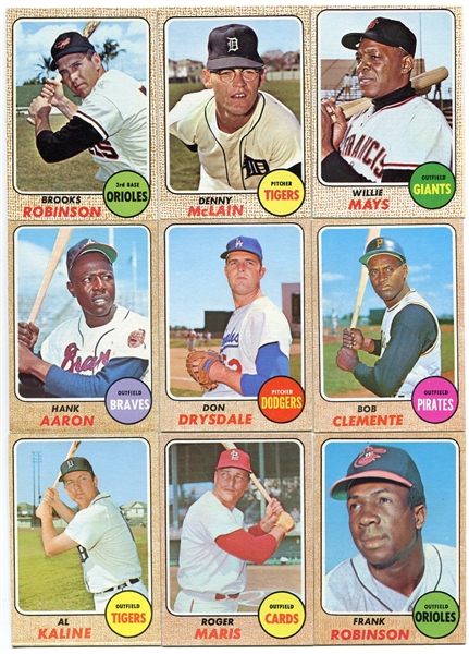 1968 Topps Baseball Star Card lot of 9 EXMT - NRMT