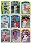 1972 Topps Baseball Lot of 200 Mostly Different With HOFers