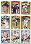 1972 Topps Baseball Lot of 200 Mostly Different With HOFers