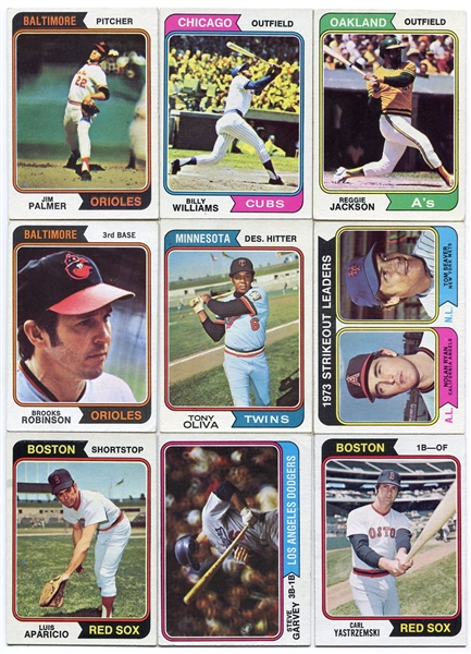 1974 Topps Baseball Partial Set of 247 Different Mostly Nrmt/Mt