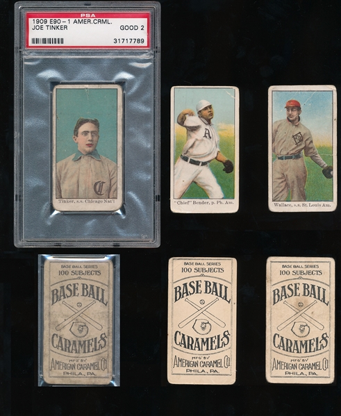 E90-1 Hall of Fame Trio-  PSA 2 Tinker, Bender, Wallace