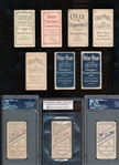 T206 Lot of 10 Different W/ Assorted Backs Sovereign, Old Mill, Cycle, Tolstoi.......