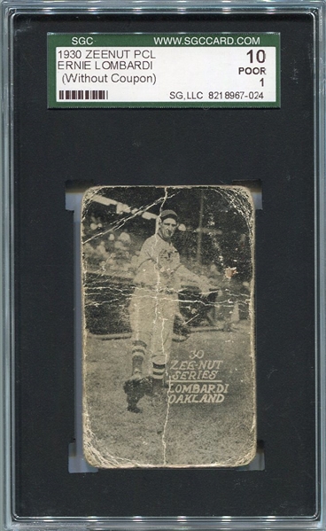 E137 1930 Zeenut Ernie Lombardi SGC 10