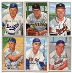 1952 Bowman Baseball Lot of 50 Mostly Different Loaded With HOFers