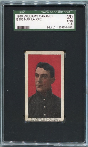 E103 Williams Caramel Nap Lajoie SGC 20