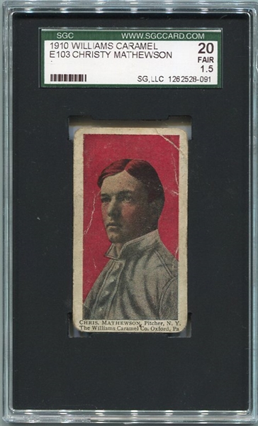 E103 Williams Caramel Christy Mathewson SGC 20