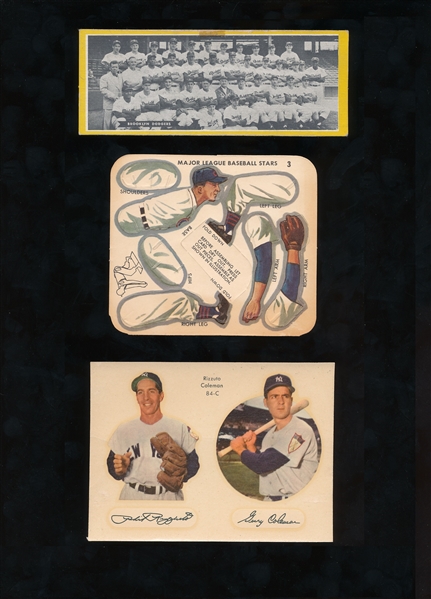 1952 Star Decals Rizzuto/Coleman, Swift Meats, 51 Topps Team W/J.Robinson, 1963 Pepsi Colt 45s