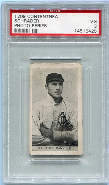 T209 Black & White Schrader, Danville PSA 3
