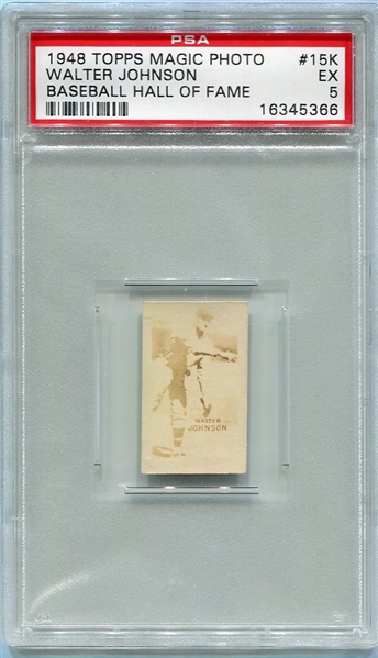 1948 Topps Magic Photo Walter Johnson PSA 5