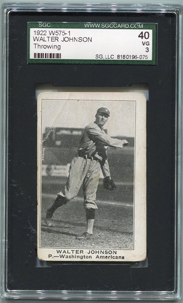 W575-1 Walter Johnson Throwing SGC 40