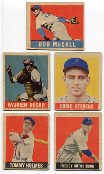 1948-49 Leaf Baseball Lot of Five Different Inc. Short Prints