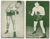 Pair of Exhibit Boxing Cards Joe Louis & Tommy Farr