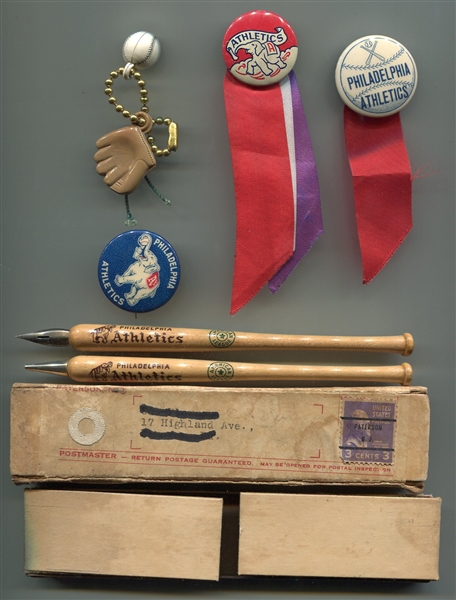 Philadelphia As Memorabilia Collection Program, Ticket Stub, Pins, Pen Set, etc