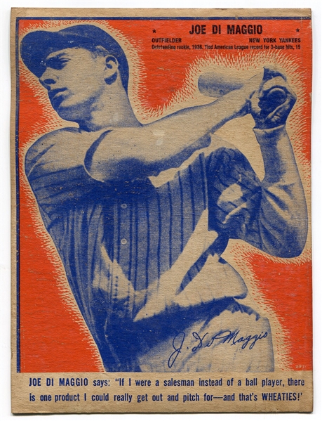 1937 Wheaties Series 7 Joe DiMaggio