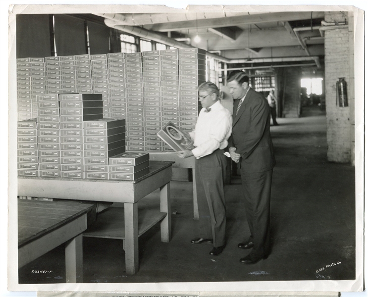1927 Babe Ruth Wire Photo Babe Ruth Underwear Factory