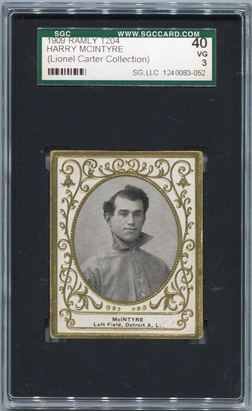 T204 Harry McIntyre Lionel Carter Collection SGC 40