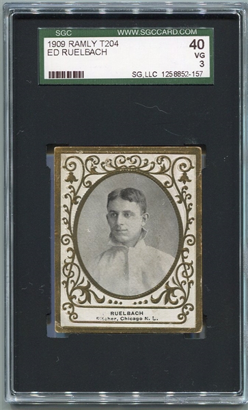 T204 Ed Ruelbach Chicago Cubs SGC 40