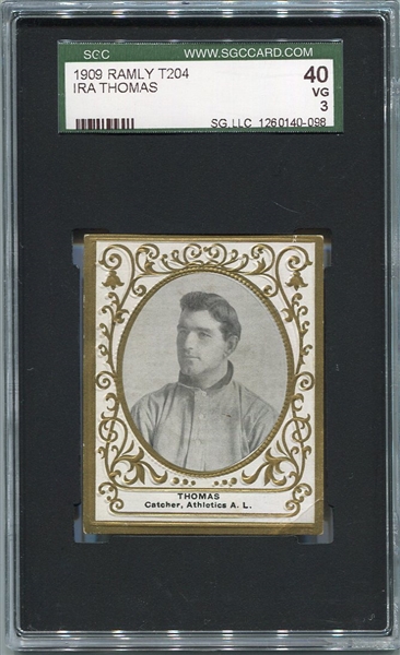 T204 Ira Thomas Philadelphia Athletics SGC 40