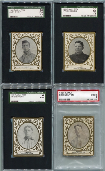 T204 Ramly Lot of 4 Different New York Highlanders & St. Louis Browns 