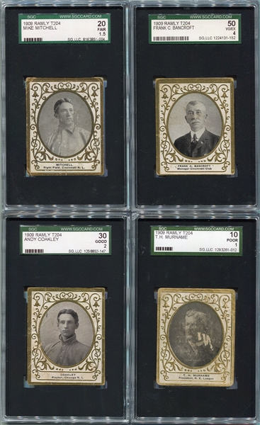 T204 Ramly Lot of 4 Different - 2 Players & 2 Managers