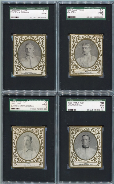 T204 Ramly Lot of 4 - 3 Brooklyn & 1 Boston All SGC Graded