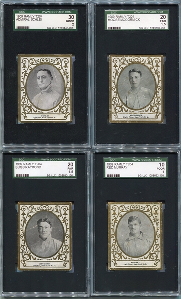 T204 Ramly Lot of 5 Different New York Giants All SGC Graded