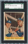 1958 Topps #418 World Series Batting Foes Mantle & Aaron SGC 70