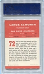 1963 Fleer Football #72 Lance Alworth Rookie Card PSA 7