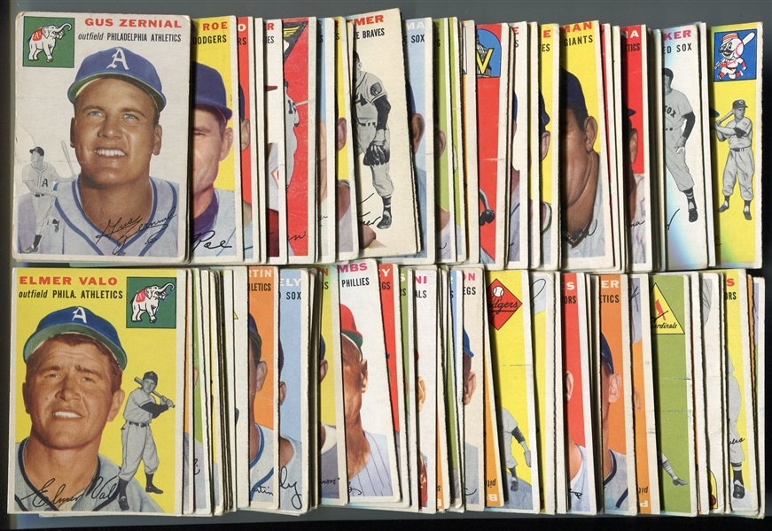 1954 Topps Baseball Lot of 107 Different