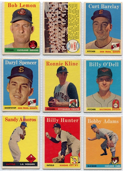 1958 Topps Baseball Lot of 60 