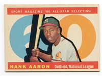 1960 Topps #566 Hank Aaron All-Star Exmt/Nrmt