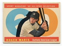 1960 Topps #565 Roger Maris All-Star Exmt Centered