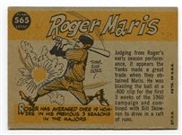 1960 Topps #565 Roger Maris All-Star Exmt Centered