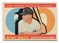 1960 Topps #563 Mickey Mantle All-Star Ex-Exmt