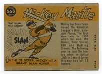 1960 Topps #563 Mickey Mantle All-Star Ex-Exmt