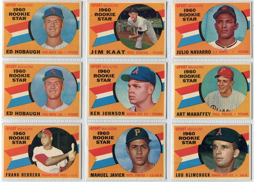 1960 Topps Baseball Lot of 61 Mostly Different Exmt to Nrmt Cards