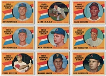 1960 Topps Baseball Lot of 61 Mostly Different Exmt to Nrmt Cards