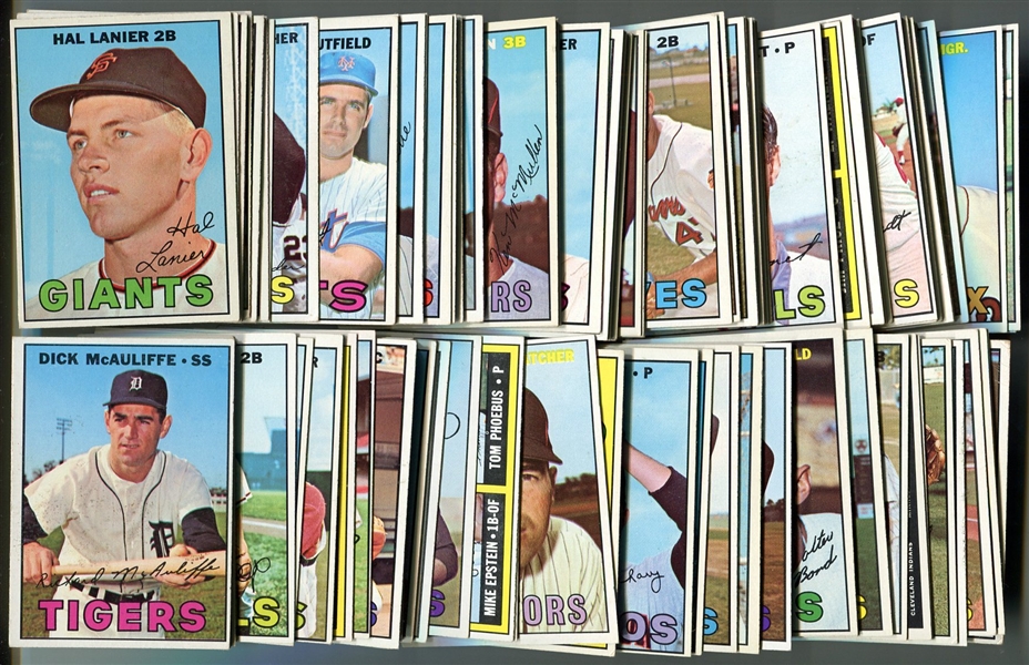 1967 Topps Baseball Lot of 240 Different Mostly Exmt to Nrmt