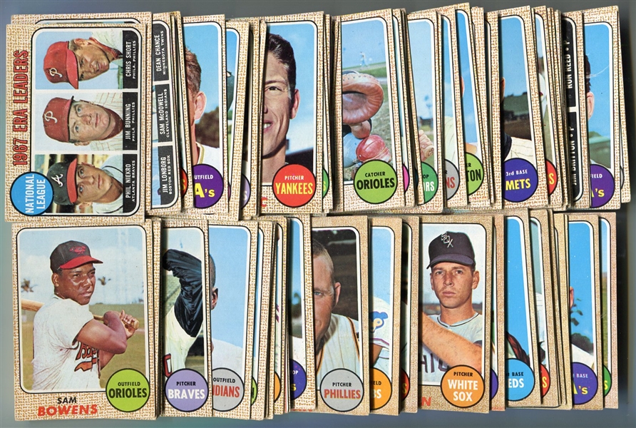 1968 Topps Baseball Partial Set of 371 Different VG to EX With High-Numbers