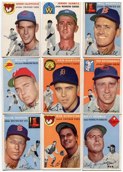 1954 Topps Baseball Lot of 15 Different EX+/-