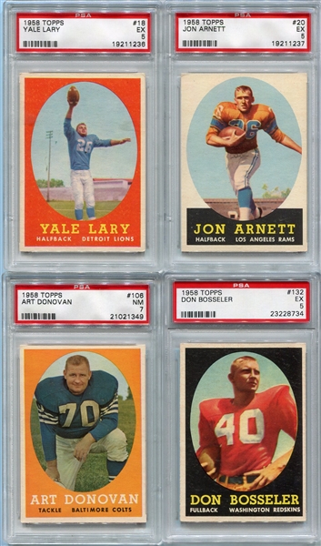 1958 Topps Football Lot of 7 PSA Graded Including HOFers